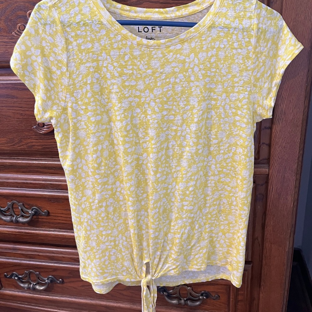 Loft Linen Tie Waste Top